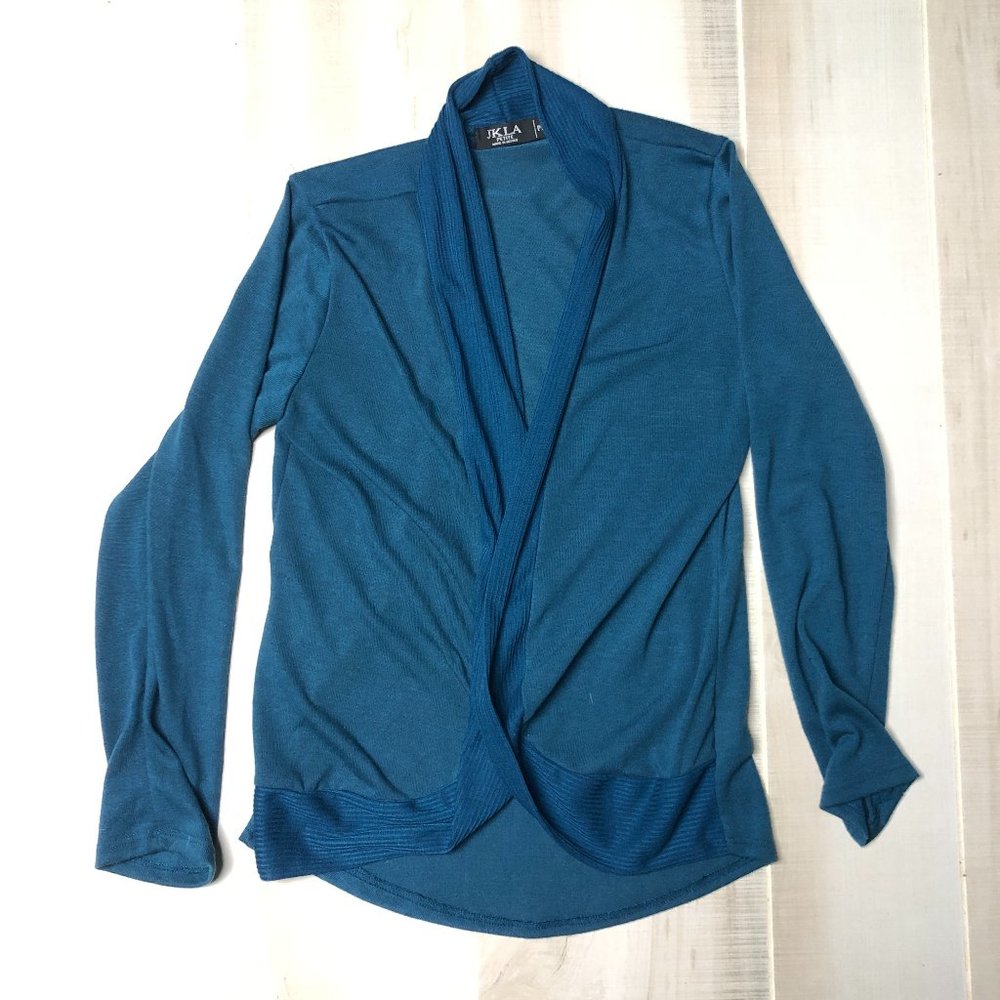 Blue Cardigan by JKLA Women's Petite Medium